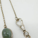 Sterling Silver Cabochon Moss Agate Studio Necklace Vintage c1970 46cm Length