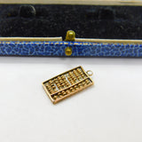 14ct Yellow Gold Maths Counting Abacus Charm Pendant Vintage c1960