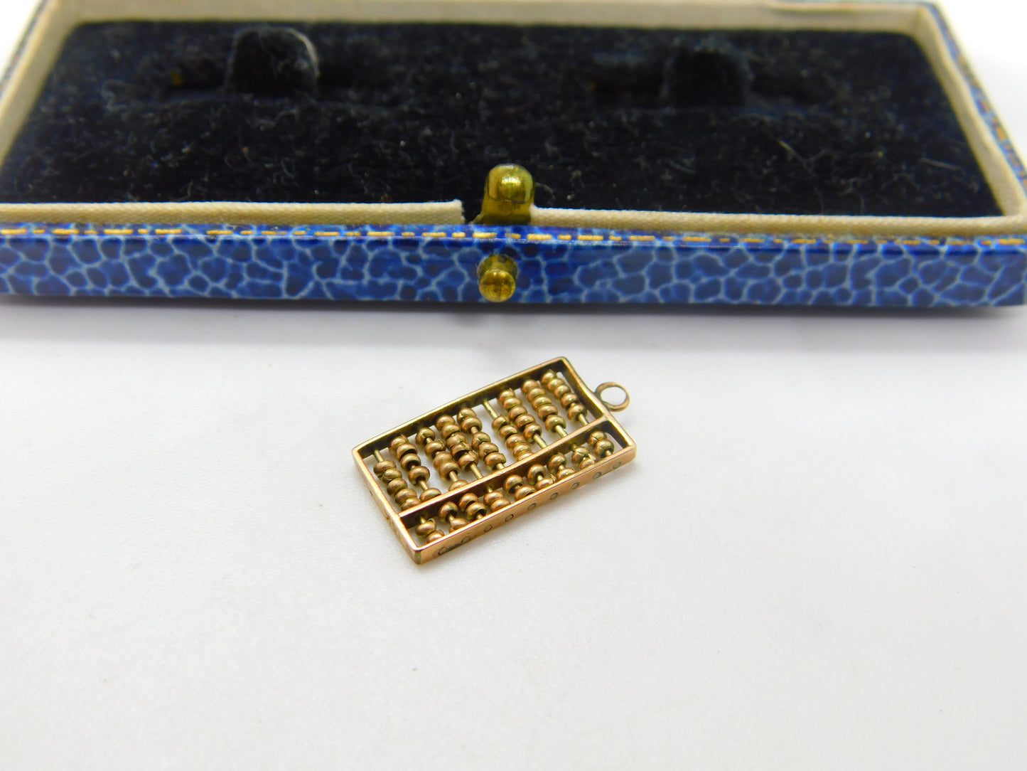 14ct Yellow Gold Maths Counting Abacus Charm Pendant Vintage c1960