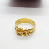9ct Yellow Gold Chunky Buckle Band Ring Vintage 1962 Birmingham