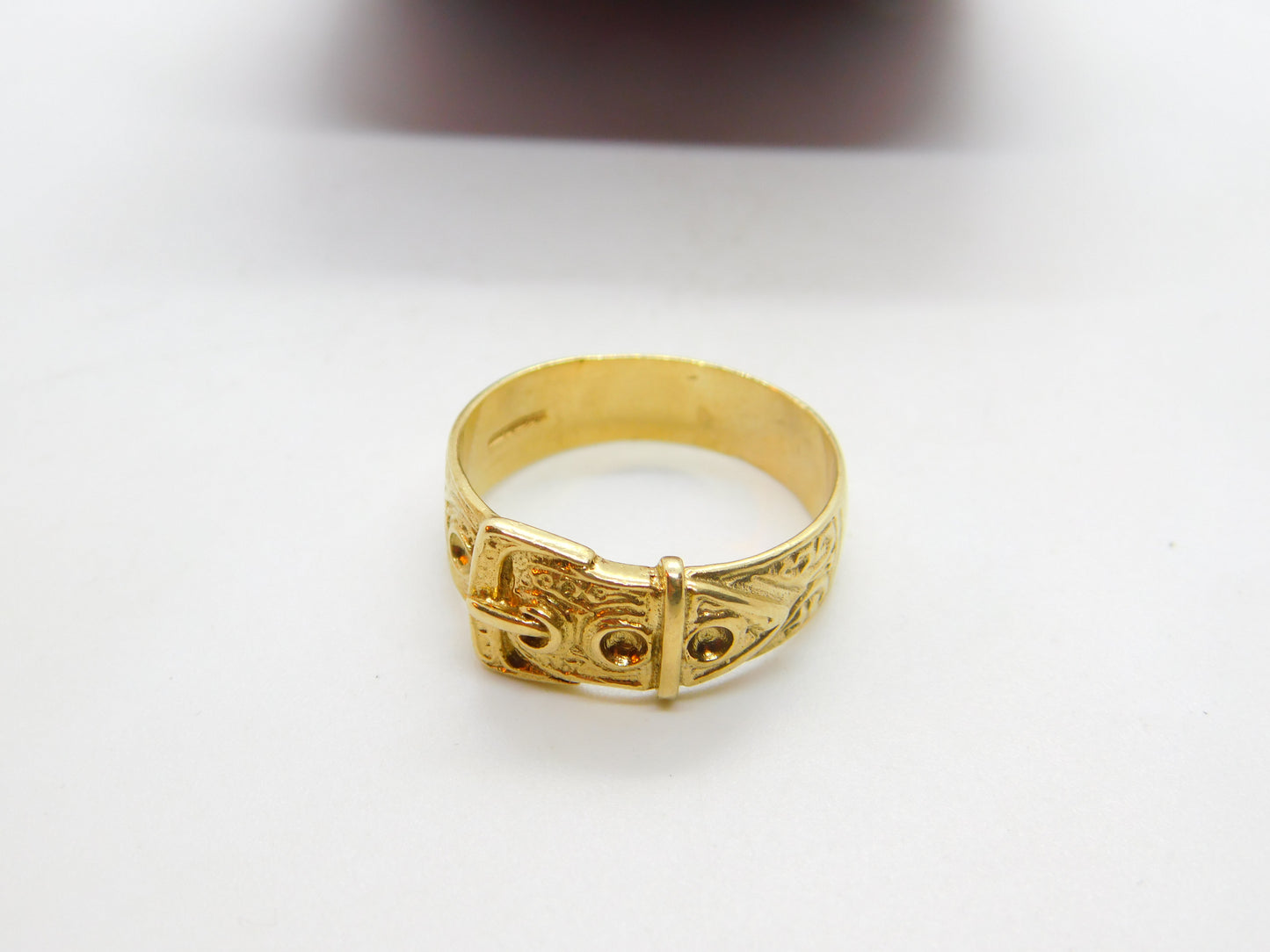 9ct Yellow Gold Chunky Buckle Band Ring Vintage 1962 Birmingham