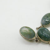 Sterling Silver Cabochon Moss Agate Studio Necklace Vintage c1970 46cm Length