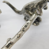 Victorian Pair of Sterling Silver Novelty Kangaroo Cutlery Rests Antique 1896 Sheffield