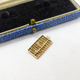 14ct Yellow Gold Maths Counting Abacus Charm Pendant Vintage c1960