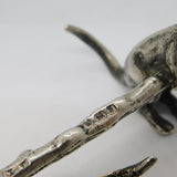 Victorian Pair of Sterling Silver Novelty Kangaroo Cutlery Rests Antique 1896 Sheffield