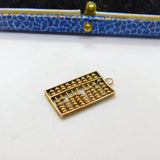 14ct Yellow Gold Maths Counting Abacus Charm Pendant Vintage c1960