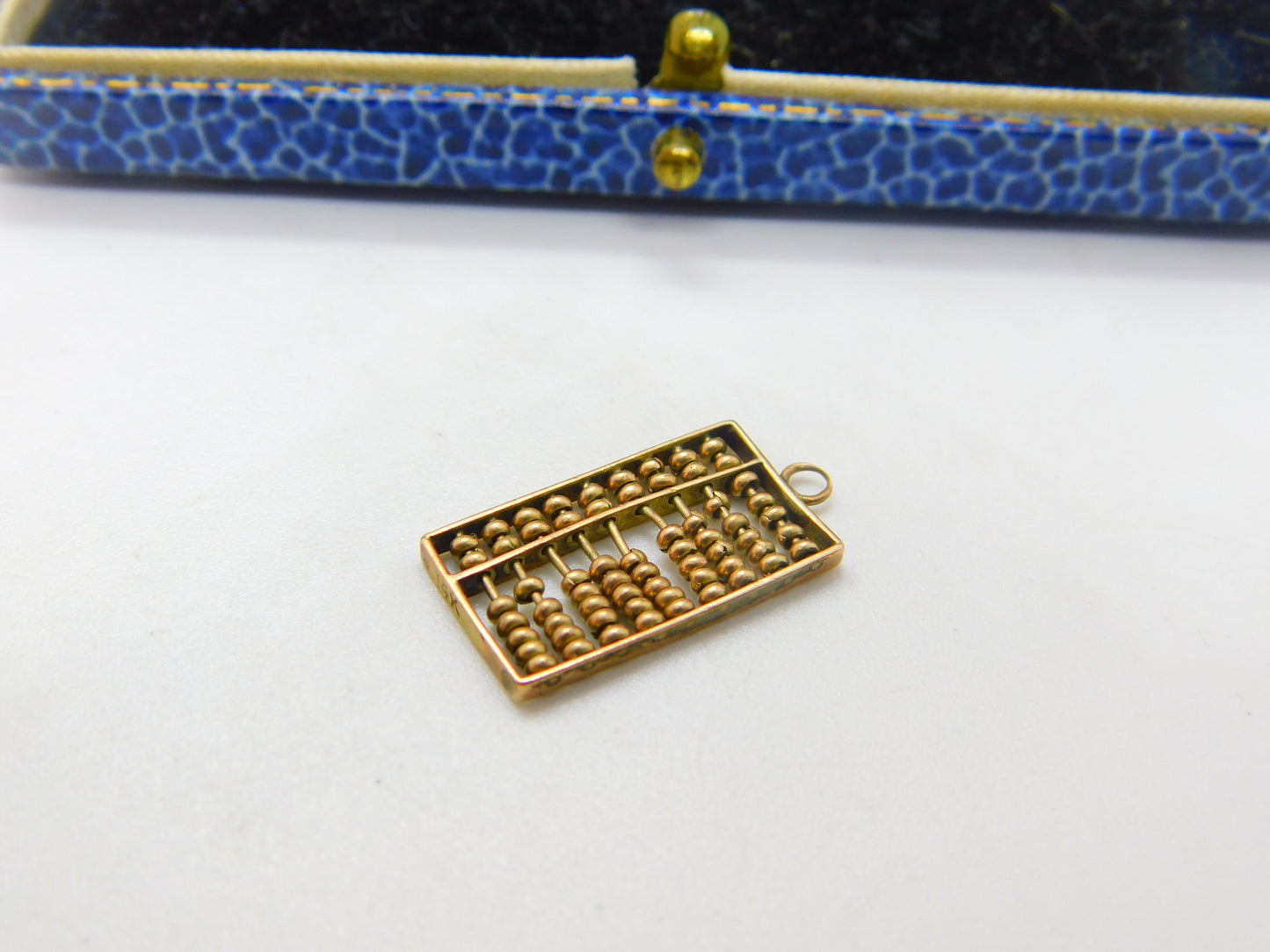 14ct Yellow Gold Maths Counting Abacus Charm Pendant Vintage c1960