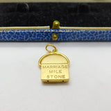 9ct Yellow Gold Marriage Milestone Spinner Charm Pendant Vintage 1967 London