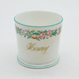 19th Century English Pearlware Floral Glaze 'Henry' Christening Cup Antique 1850