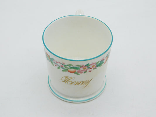 19th Century English Pearlware Floral Glaze 'Henry' Christening Cup Antique 1850