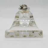 Sterling Silver Dog Form Mounted Moulded Glass Ink Pot & Pen Rest Antique Deco