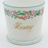 19th Century English Pearlware Floral Glaze 'Henry' Christening Cup Antique 1850