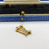 9ct Yellow Gold Irish or Concert Harp Charm Pendant Vintage c1970