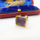 Victorian 15ct Yellow Gold Carved Amethyst Retriever Dog Intaglio Fob Seal c1860