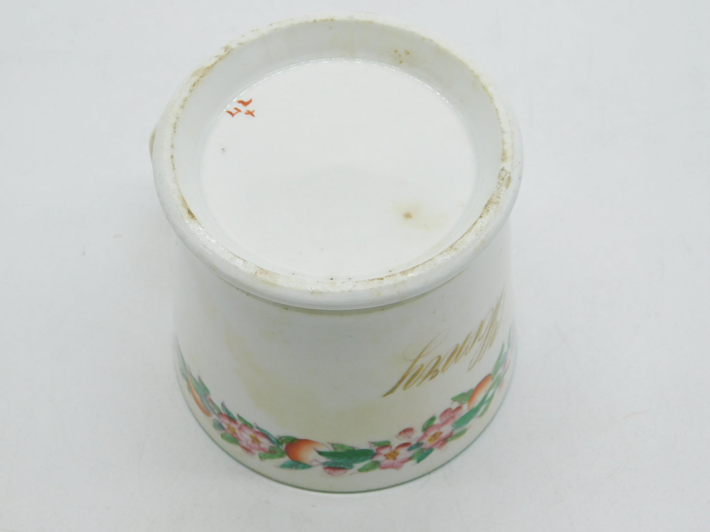 19th Century English Pearlware Floral Glaze 'Henry' Christening Cup Antique 1850