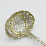 George III Sterling Silver Gilt Floral Sugar Caster Spoon Antique 1790 London