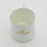19th Century English Pearlware Gilded 'Ann' Christening Mug Antique c1850