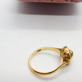 14ct Yellow Gold, Diamond Paste & Cat's Eye Band Ring Vintage c1960