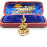 Victorian 15ct Yellow Gold Carved Amethyst Retriever Dog Intaglio Fob Seal c1860