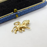 9ct Yellow Gold Leo Zodiac or Lion Charm Pendant Antique c1940 Art Deco