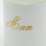 19th Century English Pearlware Gilded 'Ann' Christening Mug Antique c1850