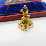 Victorian 15ct Yellow Gold Carved Amethyst Retriever Dog Intaglio Fob Seal c1860