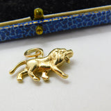 9ct Yellow Gold Leo Zodiac or Lion Charm Pendant Antique c1940 Art Deco