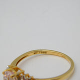 10ct Yellow Gold, 1.9ct Kunzite & White Zircon Dress Ring Vintage Birmingham