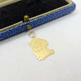 9ct Yellow Gold Cartoon Bunny Rabbit 2D Charm Pendant Vintage 1983 London