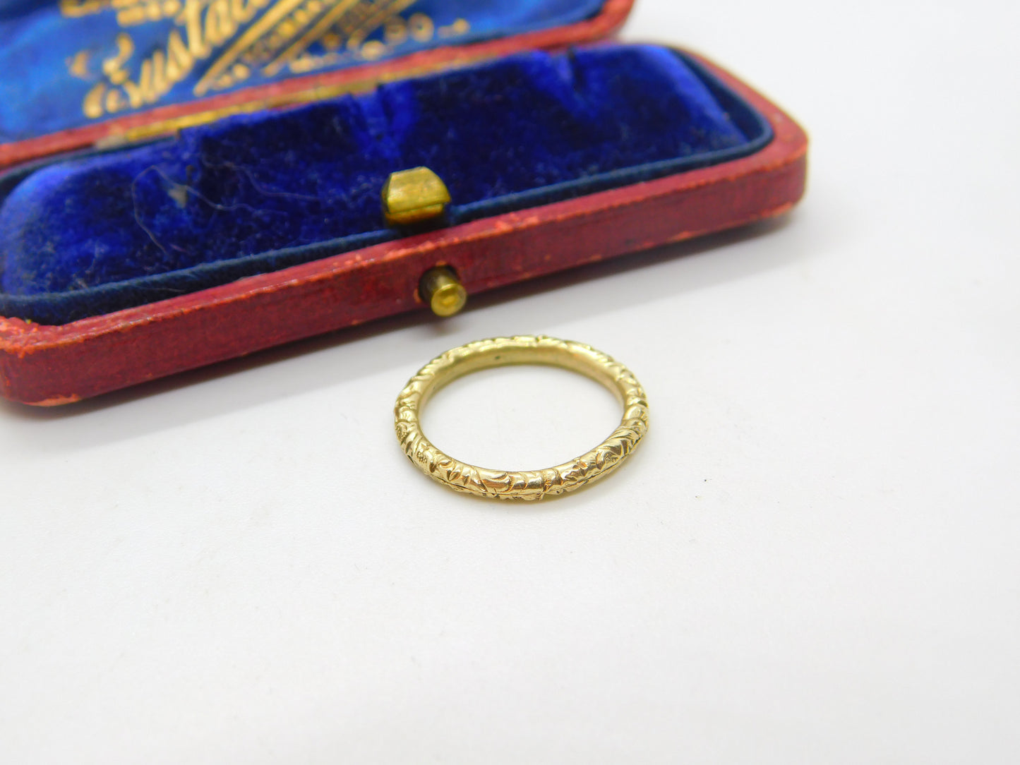 Victorian 15ct Yellow Gold Floral Pattern Split Ring Jewellery Findings c1860