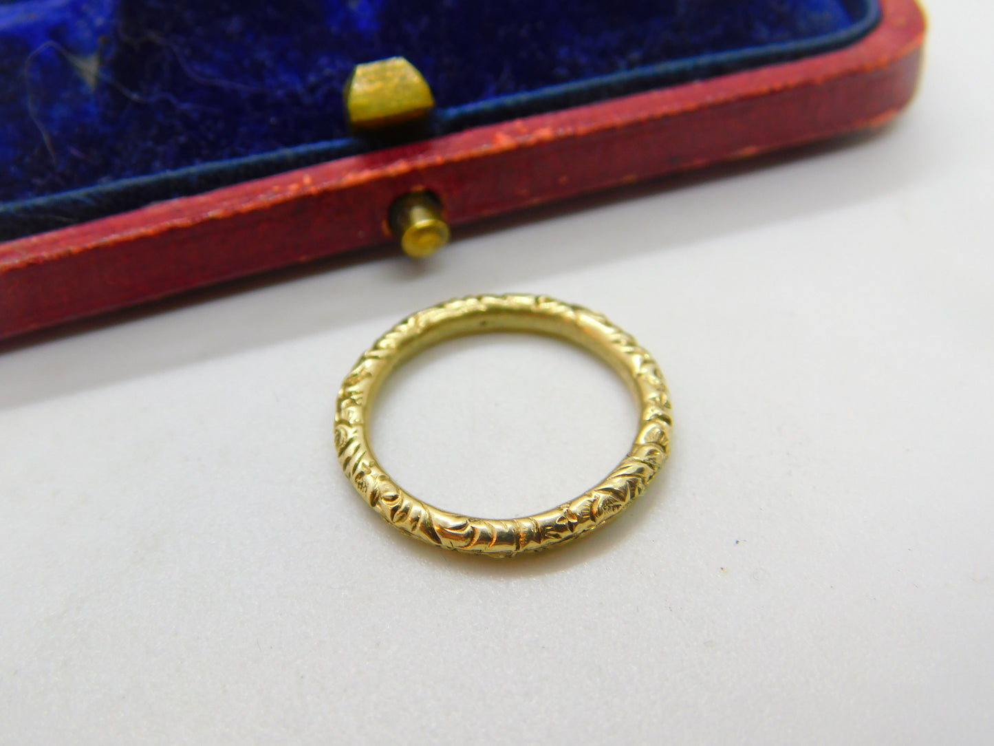 Victorian 15ct Yellow Gold Floral Pattern Split Ring Jewellery Findings c1860