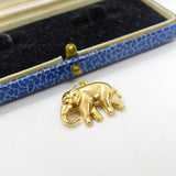 9ct Yellow Gold Walking Elephant Fun Charm or Pendant Vintage c1970