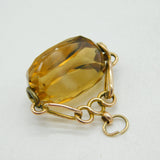 9ct Yellow Gold Mounted Faceted Citrine Spinner Fob Antique 1920 Chester