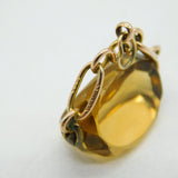 9ct Yellow Gold Mounted Faceted Citrine Spinner Fob Antique 1920 Chester
