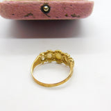 9ct Yellow Gold & Five-Stone Fire Opal Boat Ring Vintage c1970 Birmingham