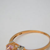 10ct Rose Gold, 2.5ct Kunzite & Diamond Dress Ring Vintage Birmingham