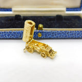 9ct Yellow Gold Opening Travelling Wagon Caravan Charm Vintage 1961 London