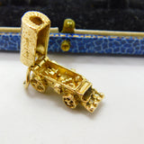 9ct Yellow Gold Opening Travelling Wagon Caravan Charm Vintage 1961 London