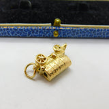 9ct Yellow Gold Opening Travelling Wagon Caravan Charm Vintage 1961 London