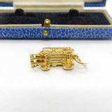 9ct Yellow Gold Opening Travelling Wagon Caravan Charm Vintage 1961 London