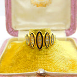 Victorian 18ct Gold, Black Enamel & Rose Cut Diamond Mourning Ring 1871 London