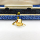 21ct Yellow Gold Working Miniature Whistle Charm or Pendant Vintage c1970