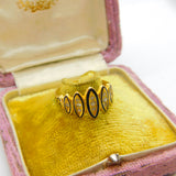 Victorian 18ct Gold, Black Enamel & Rose Cut Diamond Mourning Ring 1871 London