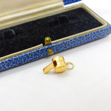 21ct Yellow Gold Working Miniature Whistle Charm or Pendant Vintage c1970