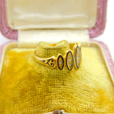 Victorian 18ct Gold, Black Enamel & Rose Cut Diamond Mourning Ring 1871 London