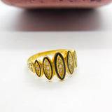 Victorian 18ct Gold, Black Enamel & Rose Cut Diamond Mourning Ring 1871 London