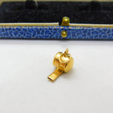 21ct Yellow Gold Working Miniature Whistle Charm or Pendant Vintage c1970