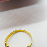 Victorian 18ct Gold, Black Enamel & Rose Cut Diamond Mourning Ring 1871 London