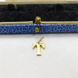9ct Yellow Gold 'T' Initial Small Charm or Pendant Vintage c1970