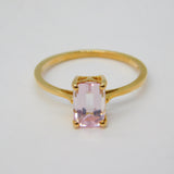 10ct Yellow Gold Baguette Cut Kunzite Dress Ring Vintage Birmingham